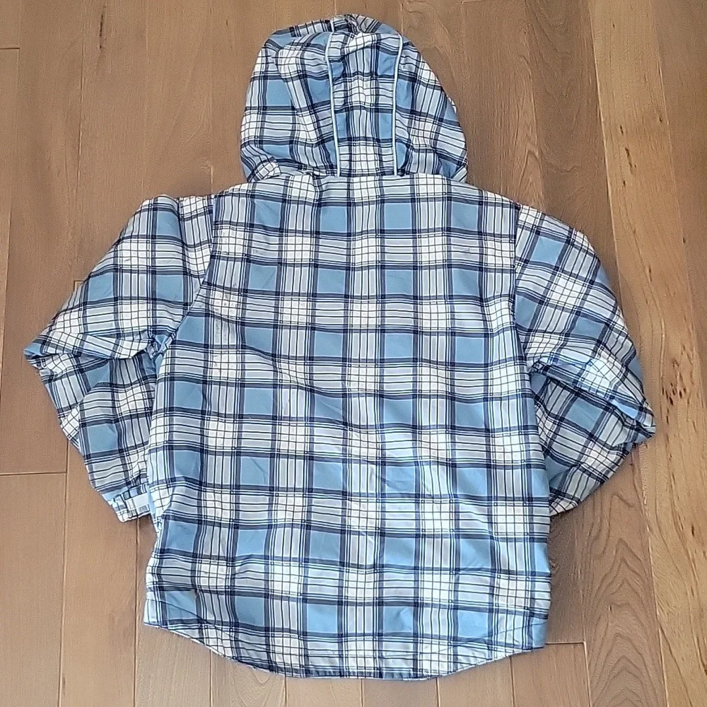 Hanna Andersson Waterproof Blue Plaid Lined Coat‎ 10